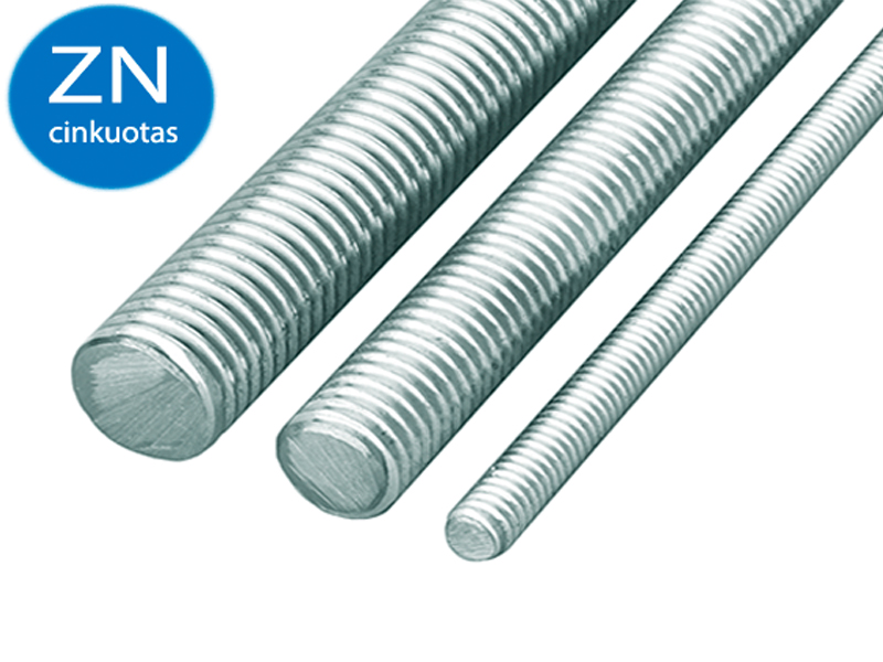 Srieginiai strypai DIN975 4.8kl Cinkuoti
