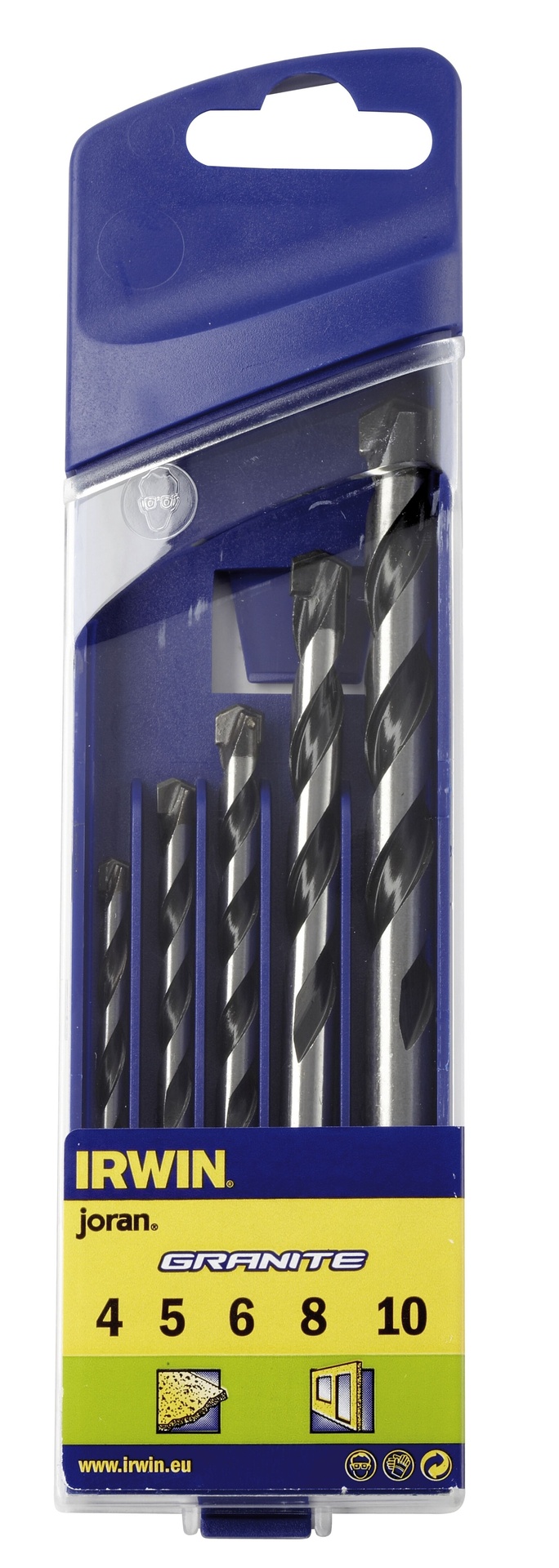 Granito grąžtų rinkinys 4,5,6,8,10 mm