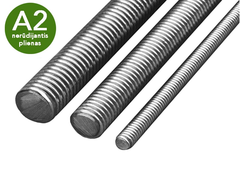 Srieginiai strypai Nerūdijančio plieno A2