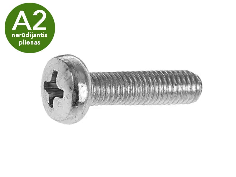 DIN7985 Varžtas pusapvalia galvute A2