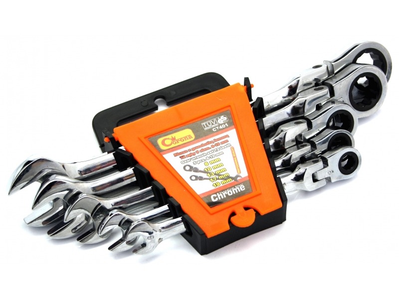 Raktų kompl. su terkšle lankstomi 8-19mm