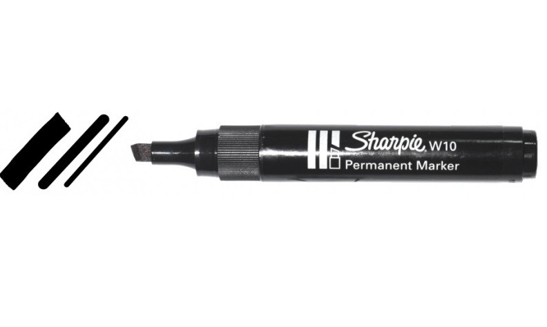 Markeris Sharpie juodas W10 plokščias