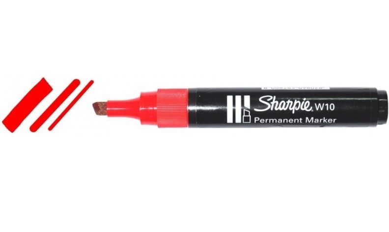 Markeris Sharpie raudonas W10 plokščias