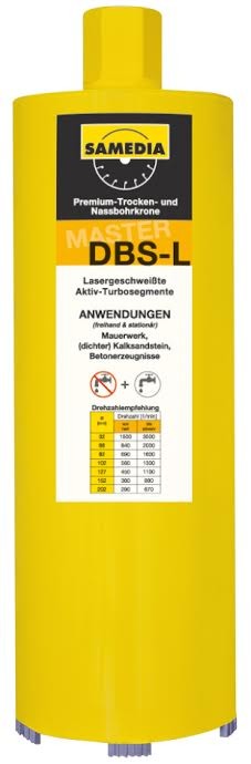 Deimantinė karūna, DBS-L 112 x 350 mm, SAMEDIA